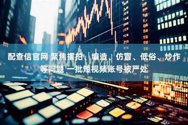 配查信官网 聚焦摆拍、编造、仿冒、低俗、炒作等问题 一批短视频账号被严处